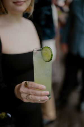 Refreshing Cucumber Cocktail at a Vintage-Inspired Reception