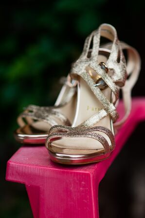 Sparkly Gold Louboutin Wedding Heels