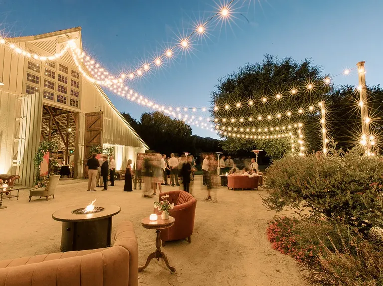 Fire pit wedding lighting idea
