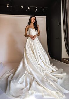 Olivia Bottega Classic Mikado Wedding Dress Gloria with Huge Bow A-Line Wedding Dress