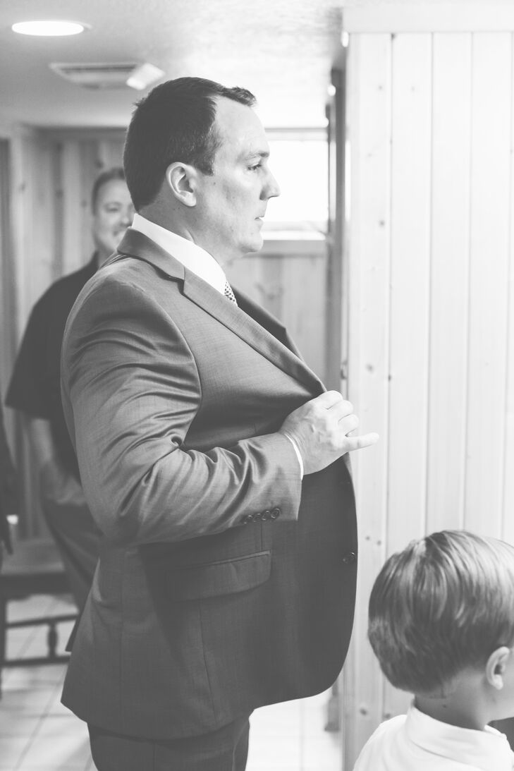 The groom wore a Ralph Lauren suit, Michael Kors shirt and gingham tie from Brooks Brothers.