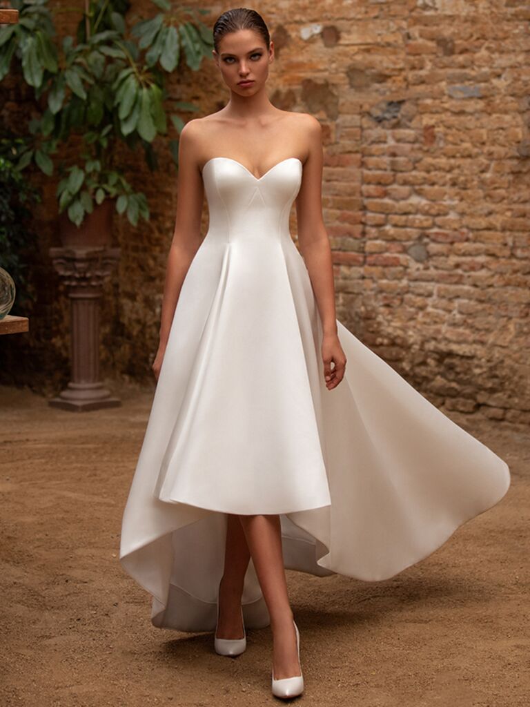Zac Posen for White One strapless high-low dress