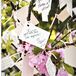 At the entrance, guests found a cherry blossom tree where they could hang their wishes for the couple in lieu of a guest book.