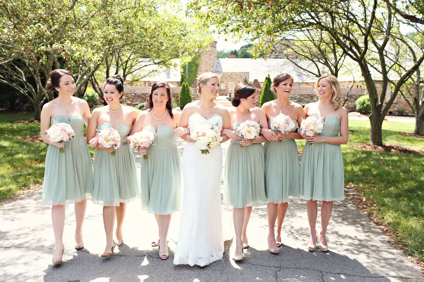 light green bridesmaid dresses