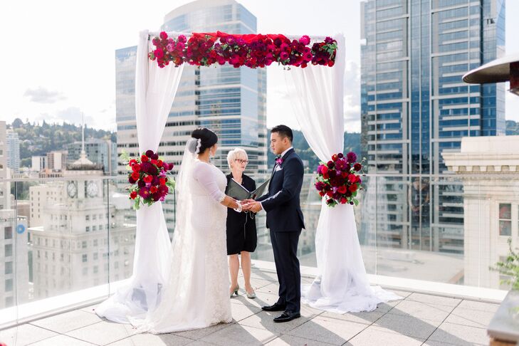 Modern Rooftop Ceremony at The Nines Hotel in Portland, Oregon