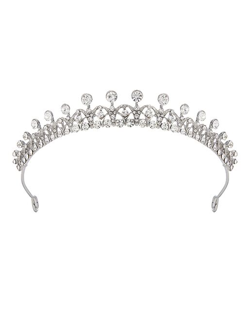 AW Bridal AW BRIDAL Crystal Tiara Crowns for Women - Sparkling Princess Tiara for Bride, Fashion Bridal Headband Hair Accessories for Wedding Birthday Prom Silver Silver Tiara - 3