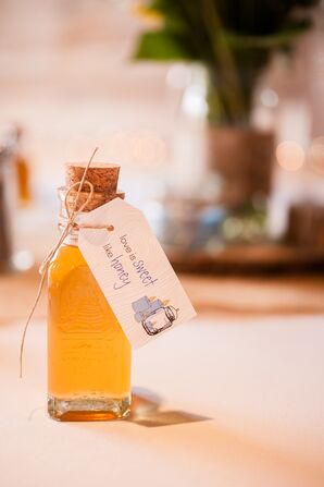 Homemade Bottled Honey Wedding Favors