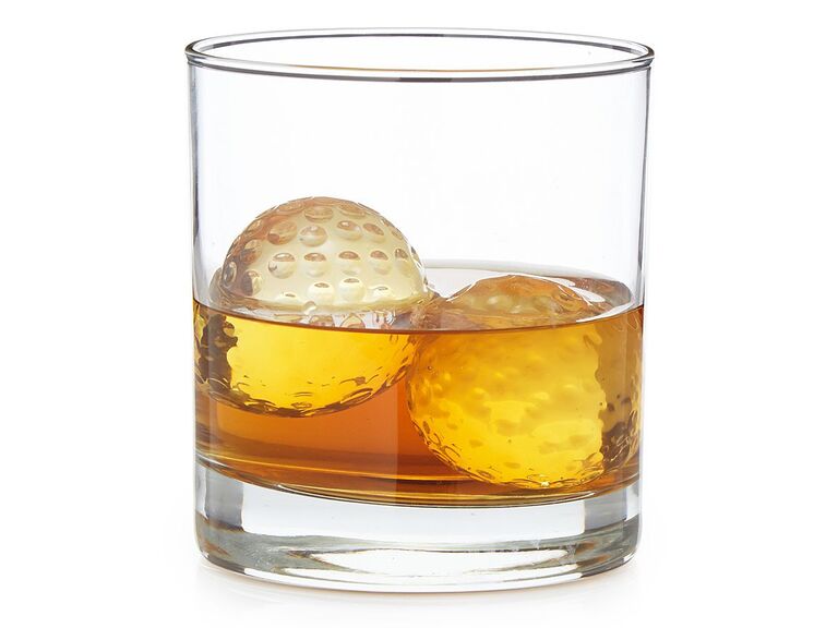Gold ball-themed whiskey chillers