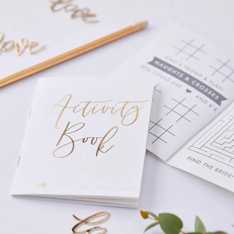 Activity books from Party City for the best engagement party ideas