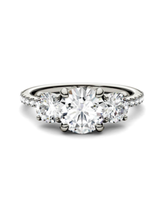 Forever One Moissanite Elegant Cut Engagement Ring