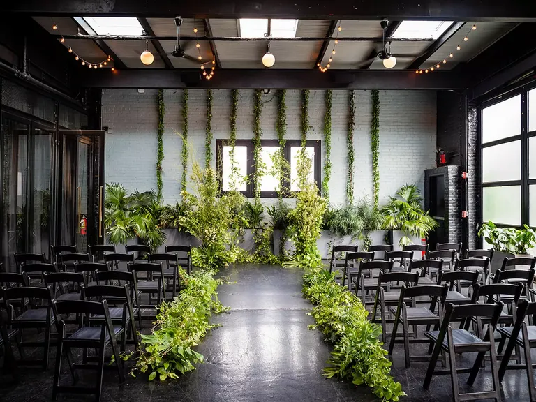 Cascading Greenery for a Modern Indoor Wedding