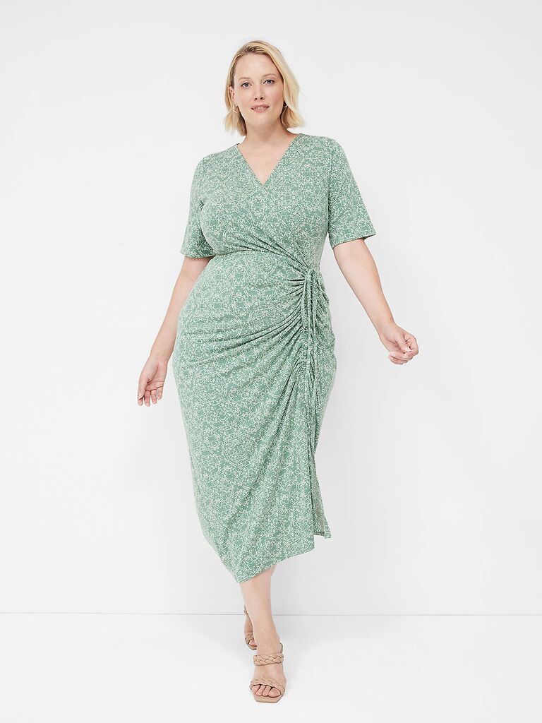 Green floral plus size wedding guest dress from Lane Bryant