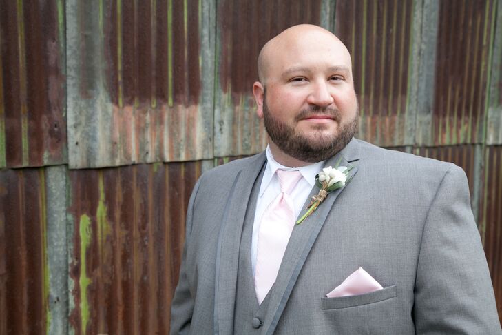 Gray and Blush Groomsmen Attire
