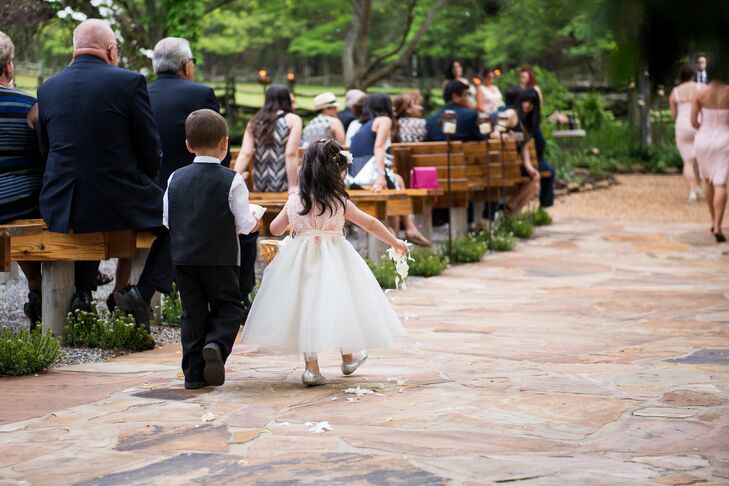 White Flower Girl Dress With Tulle Skirt