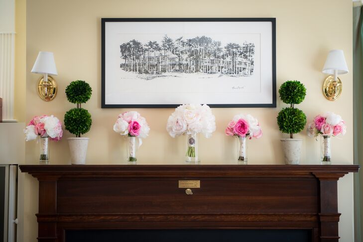 "I wanted to keep the color scheme soft and neutral with pops of pale pink throughout," says Nicole.