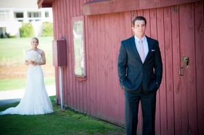 Groom Awaits His Bride for First Look