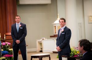 Groom Awaits His Bride at the Alter