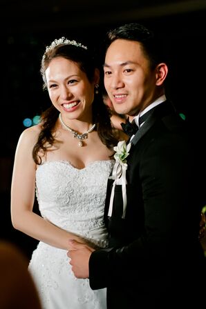 Bride and Groom in Western Attire in Japanese Wedding