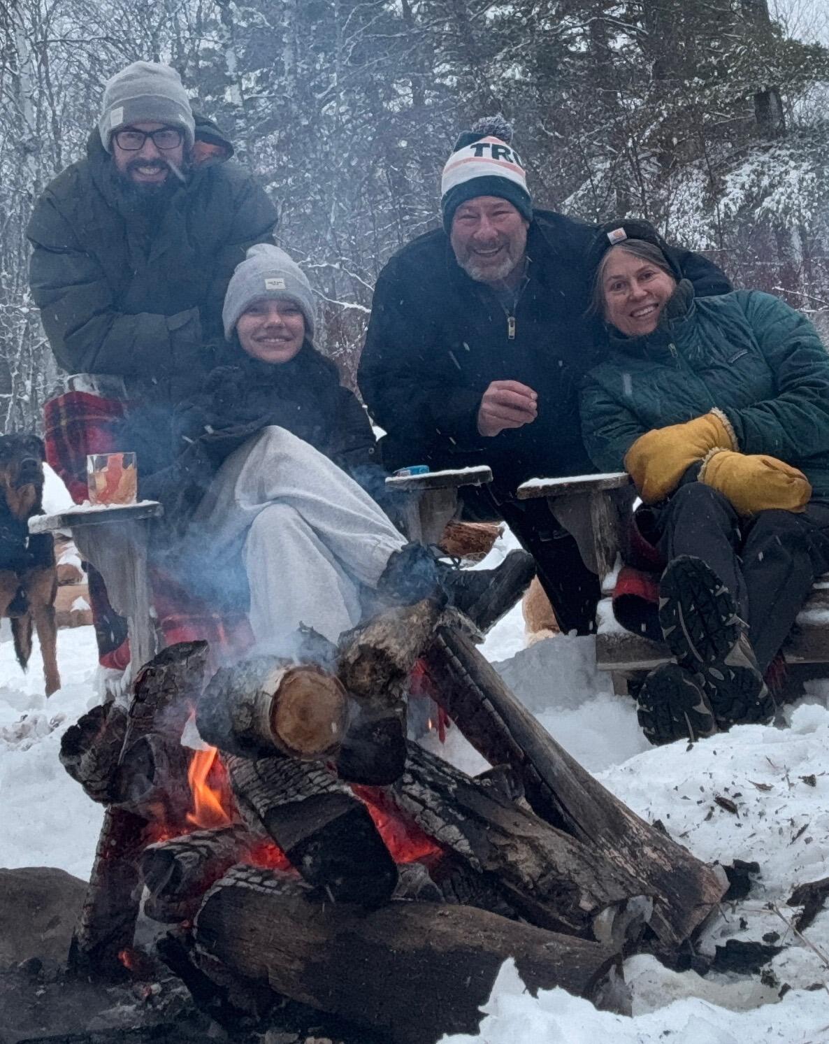 Wisconsin at Phil's family's cabin! Notice Mattie in the background waiting for balls