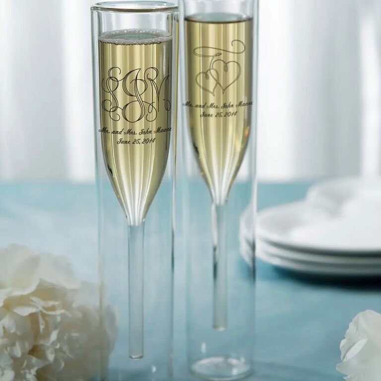 modern double walled champagne flutes 