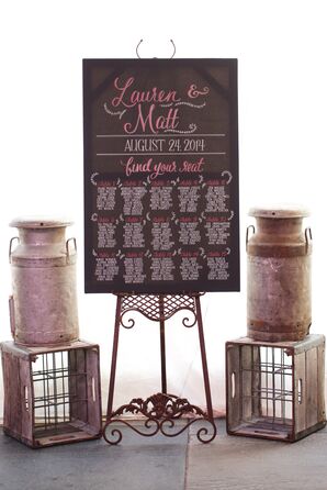 DIY Pink and White Chalkboard Seating Chart Sign