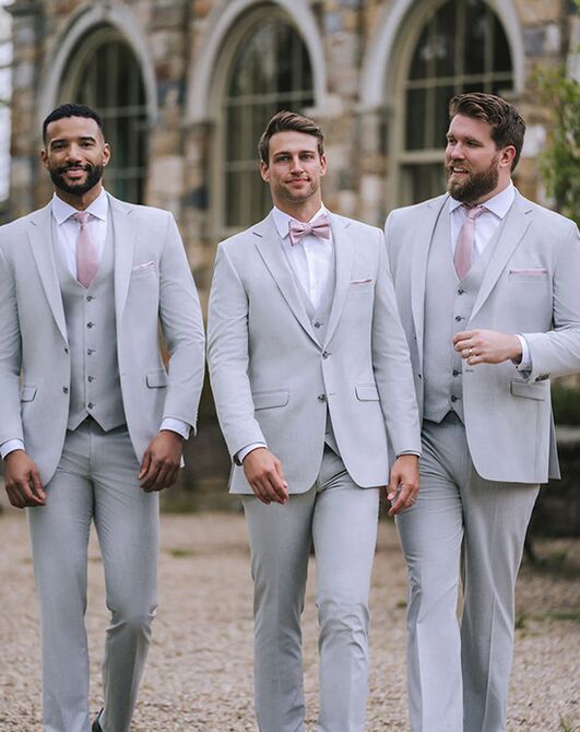 BLACKTIE SAVOY Light Grey Wedding Suit Grey Tuxedo - 4