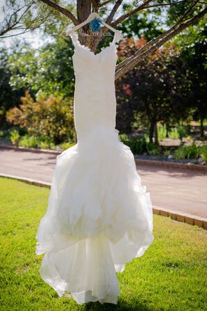 Mermaid Style Organza and Tulle Wedding Dress