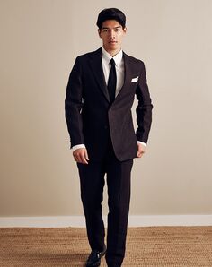 Tie Bar The Lakeshore Linen Chocolate Brown Jacket Brown Tuxedo