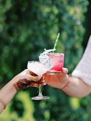 Summer Signature Cocktails With Mini Umbrellas