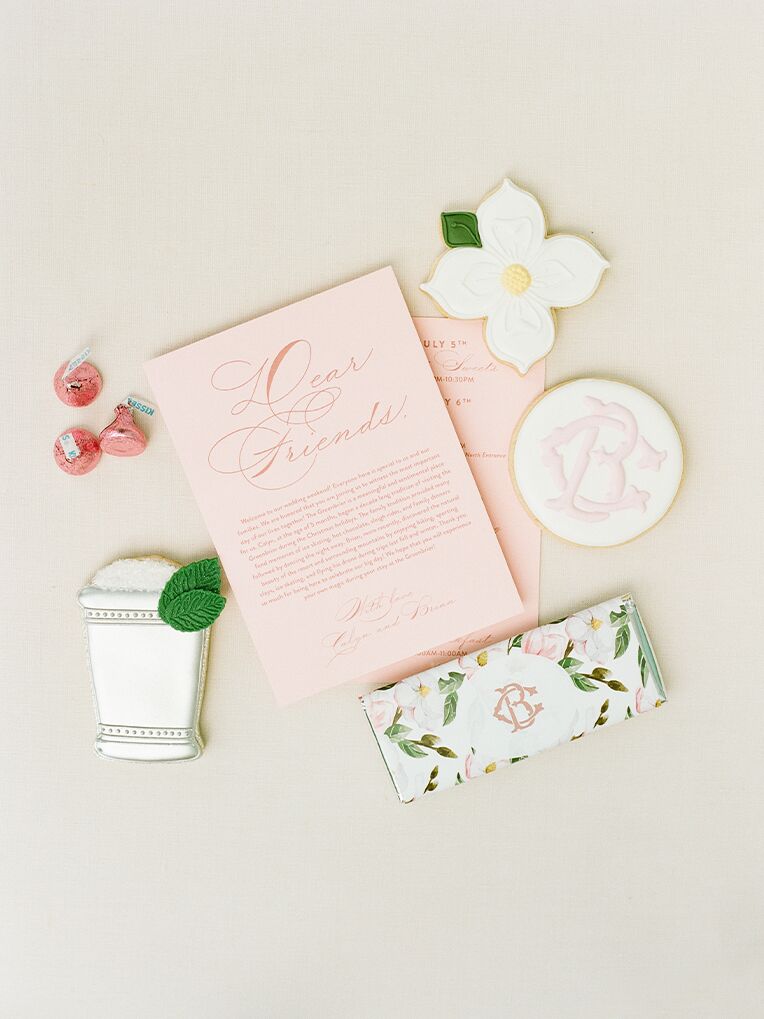 Wedding program expressing gratitude