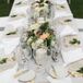 Rustic Farm Table Reception Seating with Gold Flatware