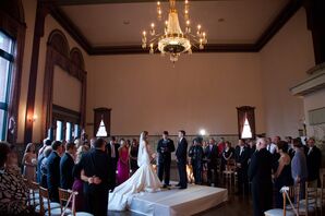 Ceremony Under Chandelier