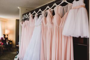 Blush Chiffon Bridesmaid Gowns