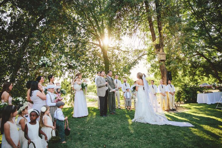 Couple at Wedding Ceremony, Wedding Party