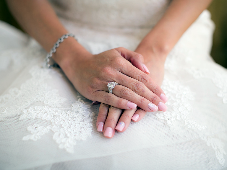 pink wedding manicure