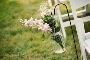Hanging Mason Jar Ceremony Decor