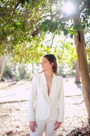 Custom White Bridal Suit