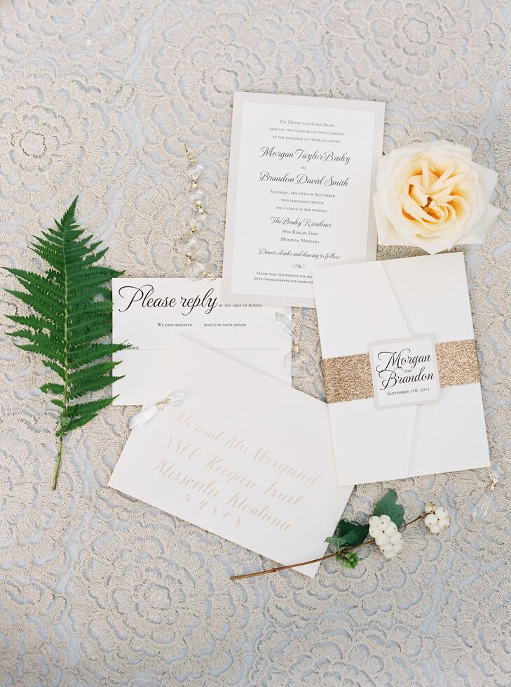 Morgan described her style as “modern flair with traditional class.” Her goal? To combine the two. Wedding planner Darci Greenwood helped Morgan create her dream theme with a palette of cream, beige and green, tying those neutral hues into the season and the natural surroundings. "She brought my ideas and my theme to life in a way I never could have," Morgan says.
