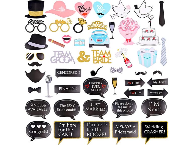 wedding photo booth props love birds