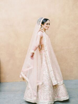 Bride in Lehenga at Villa Montalvo at the Montalvo Arts Center in Saratoga, California