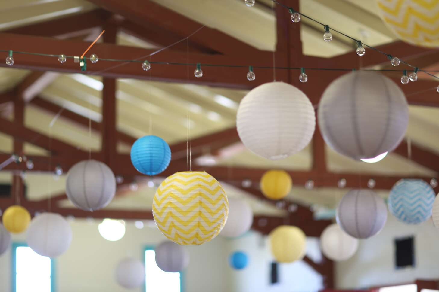 Colorful Paper Lanterns Hanging From