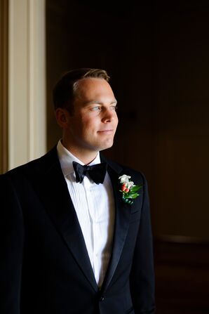 Classic Black Groom's Tuxedo with Bow Tie