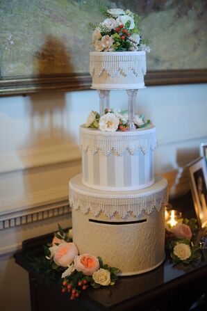 Elegant Tall Box Faux Wedding Cake Decor