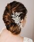 AW Bridal AW BRIDAL Wedding Hair Clip Rhinestones Hair Comb Flower Girl Bridal Hair Barrette Crystal Wedding Hair Accessories for Brides (Silver) Silver Pins, Combs + Clip - thumbnail - 3