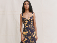 Floor length dress with floral print