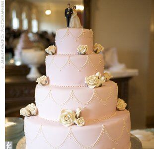 A topper Dixie found at a Round Top antique store decorated the fondant-frosted cake. For the groom’s cake, she surprised George with a life-size, edible replica of his favorite guitar.