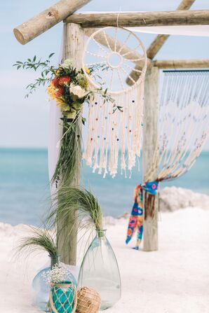 Beach Grass and Dream Catcher Wedding Arch Decorations