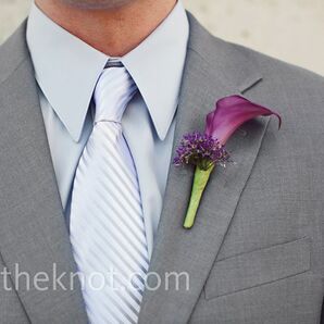 Purple Lily Boutonniere