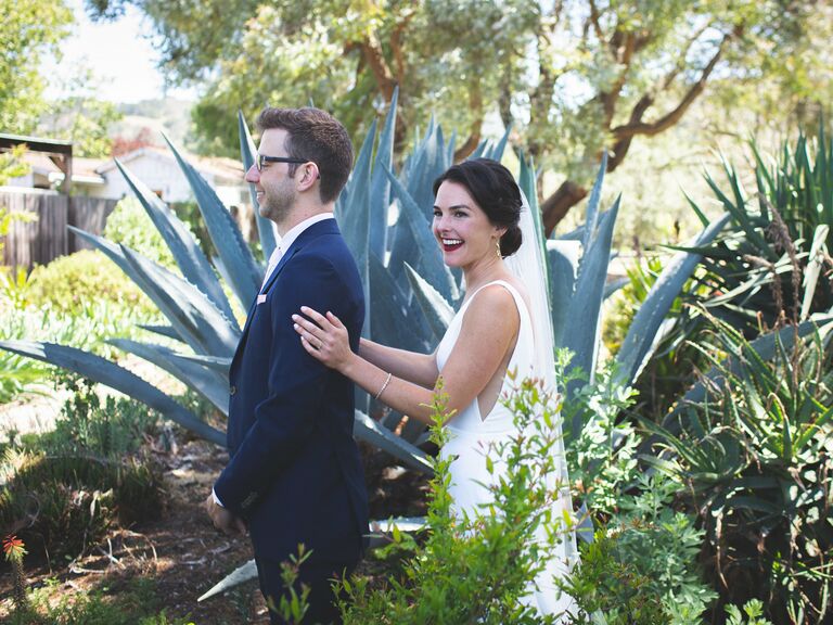 Wedding updo with veil