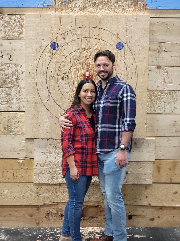 The first date! We decided to be adventurous and go axe throwing!